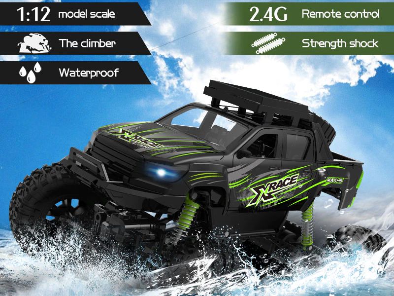 Краулер-амфибия 1/12 4WD электро - DongBang XRock DB-2071 Черно-зеленый (влагозащищенный)