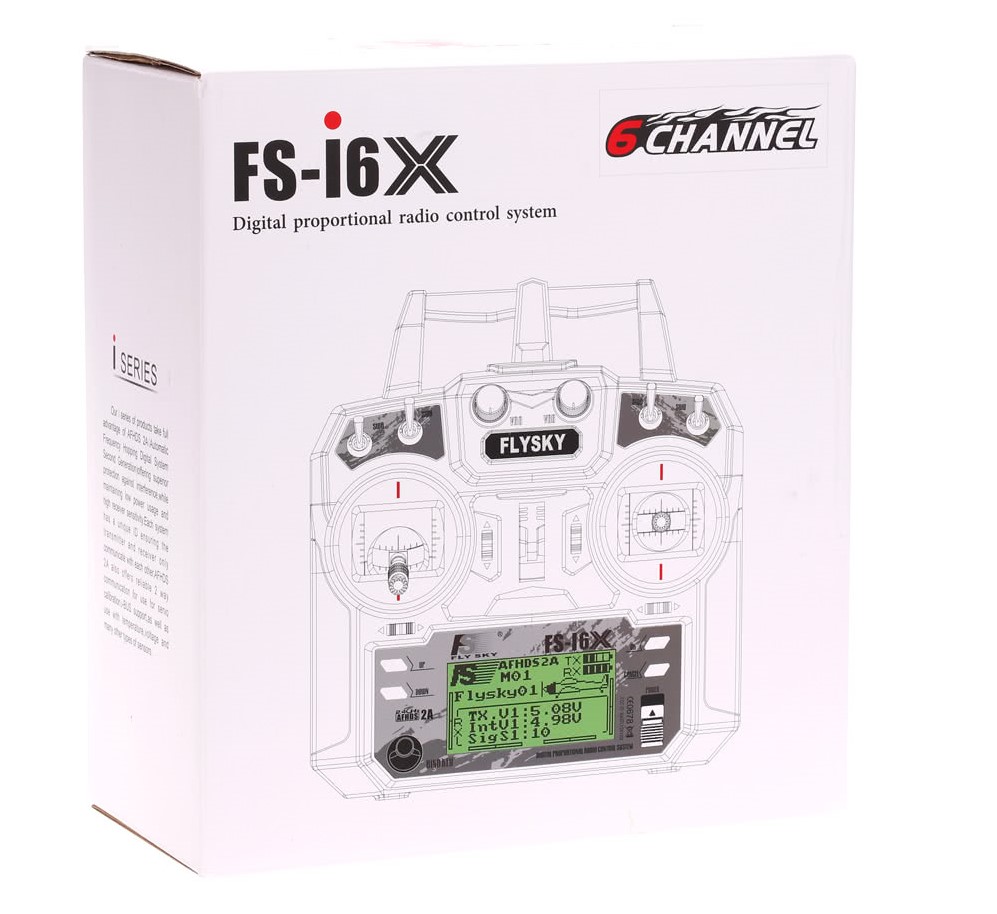Радиоаппаратура FlySky i6X (6 каналов) с приемником iA6B (6 каналов) 2.4 гГц