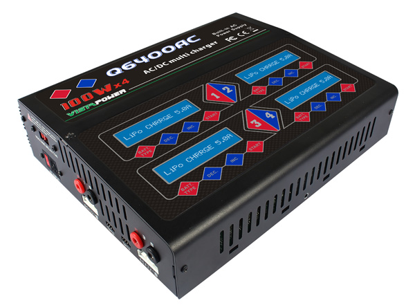  - Q6400AC (LiPo, LiIon, Life, NiMh, NiCd, Pb;  220, 100W, C:9A, D:2A)