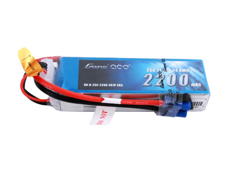 Gens ace 2200mAh 3S 11.1V 25C Lipo Battery Pack with EC3 Plug