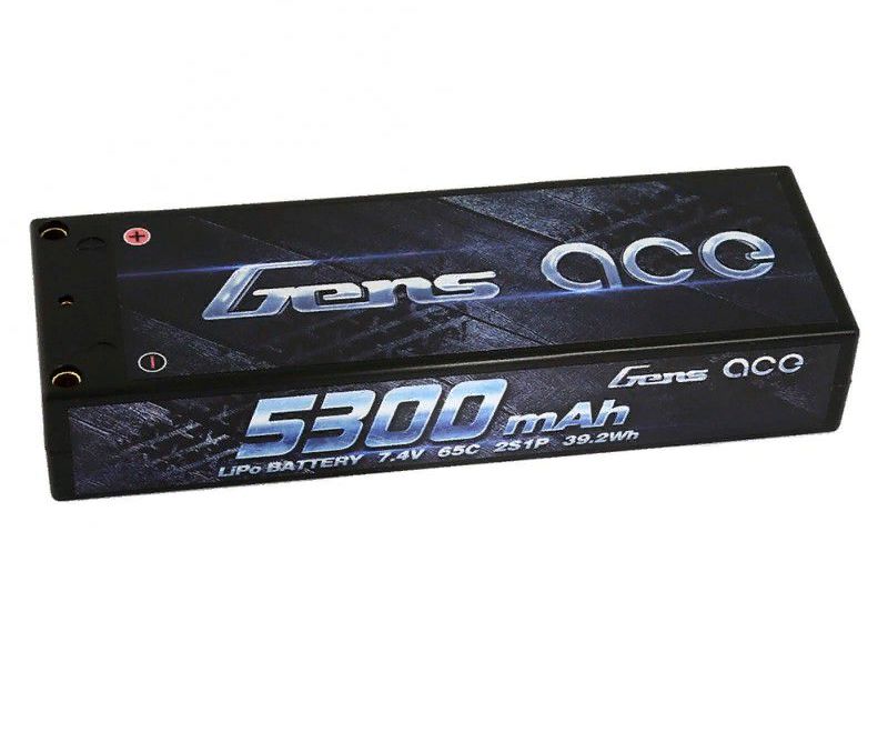  LiPo GensAce - 7.4 5300 65C (2S1P,  Pro Racing, Hard case,  XT60, T-Plug)