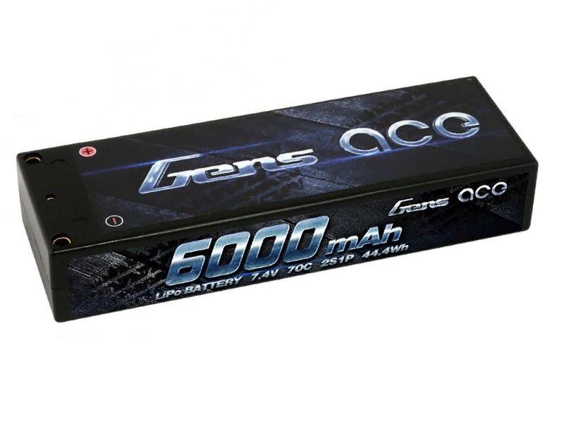  LiPo GensAce - 7.4 6000 70C (2S1P,  Pro Racing, Hard case)