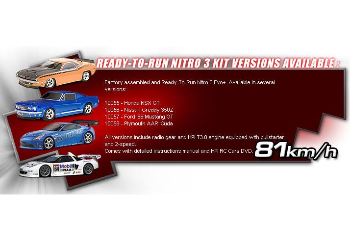  1/10  - RTR NITRO RS4 3 EVO+ ( 66 MUSTANG GT)