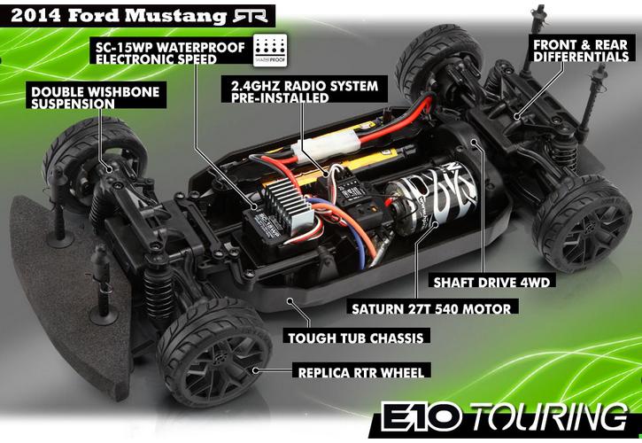  1/10 - RTR E10 FORD MUSTANG RTR 2014 (,  .)