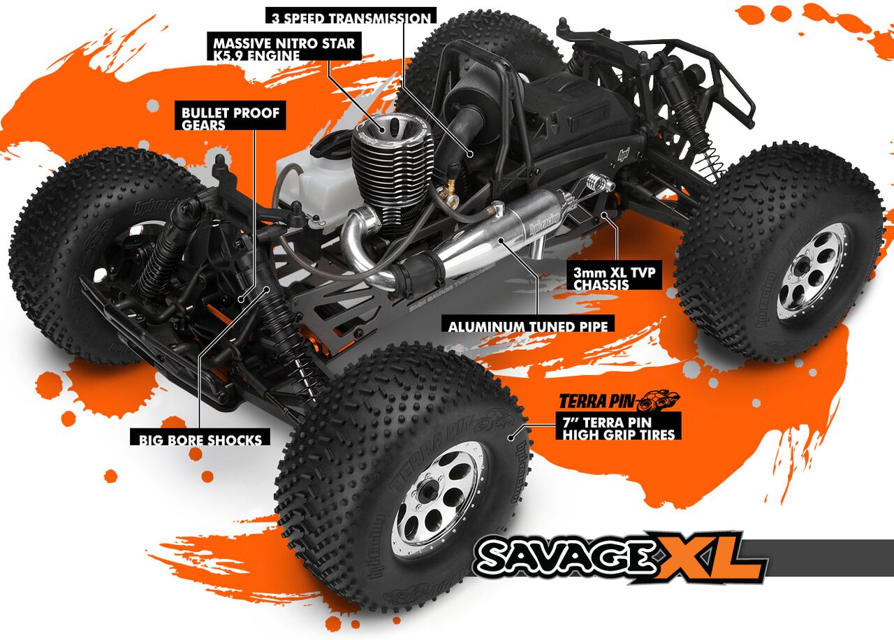  1/8 - RTR SAVAGE XL 5.9   GT GIGANTE ( 2.4GHz)