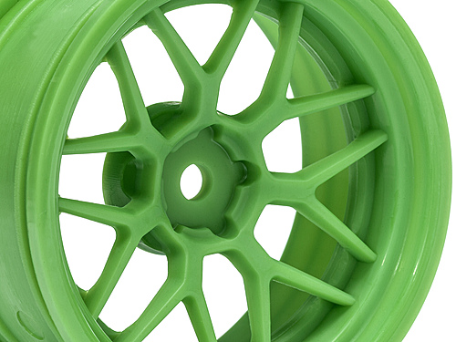   1/10 - TECH 7 WHEEL GREEN 5226 6 OFFSET (2 .)