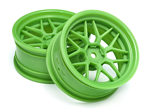   1/10 - TECH 7 WHEEL GREEN 5226 6 OFFSET (2 .)