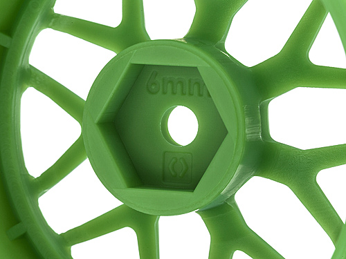   1/10 - TECH 7 WHEEL GREEN 5226 6 OFFSET (2 .)