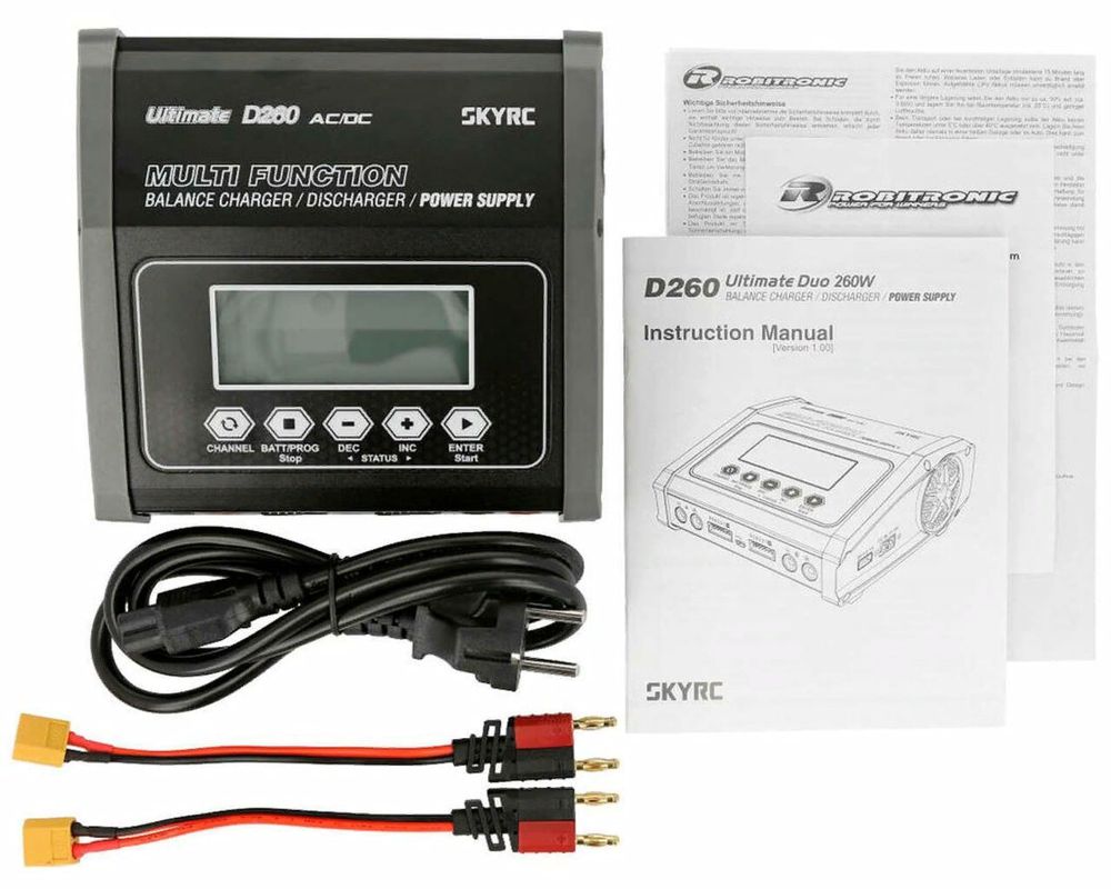    SkyRC D260 AC/ DC (11-18/220V; 2x130W; DC Out; LiXX:1-6S; NiXX:1-15S; Pb:2-20V; C:14A; D:2A)