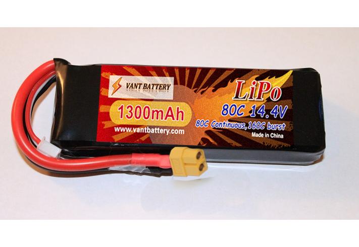  LiPo Vant - 14.4 1300 80C (4SHV,  XT60, T-Plug, EC3)
