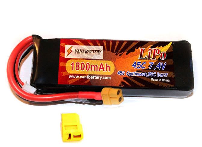  LiPo Vant - 7.4 1800 45C (2S,  XT60, T-Plug)